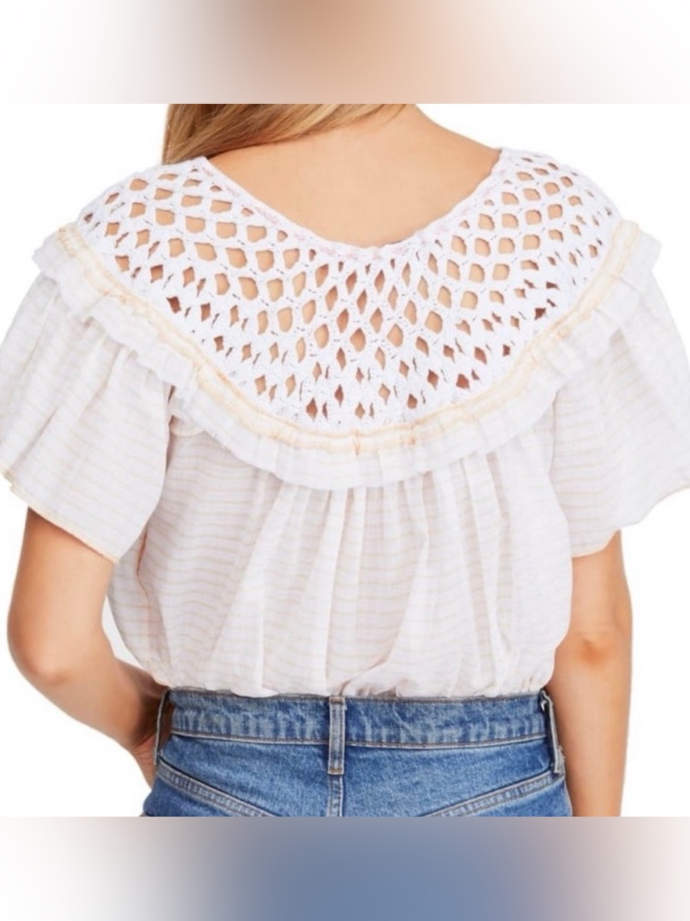 NWT Free People Crochet striped Boho Top - Picture 7 of 13